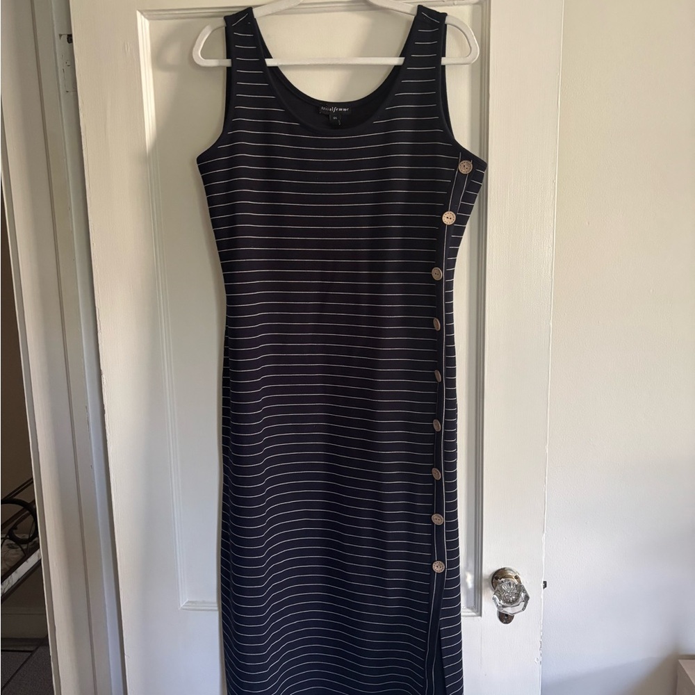 Tribal Blue Dress Sleeveless Scoop Neck